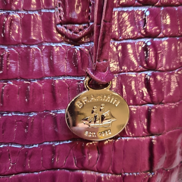 Brahmin Vintage Vivian Prissy Raspberry Set With Wallet EUC made in Italy